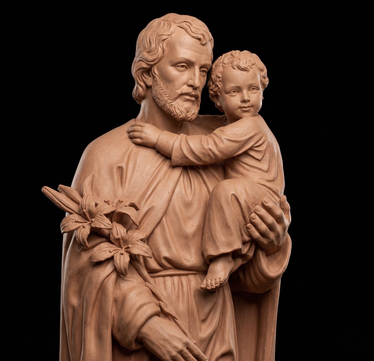 San José con el Niño, escultura religiosa digital