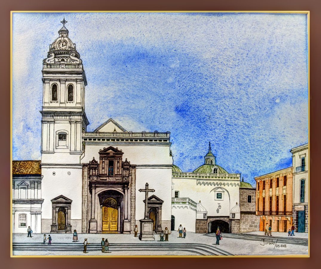 Plaza de Santo Domingo, acuarela